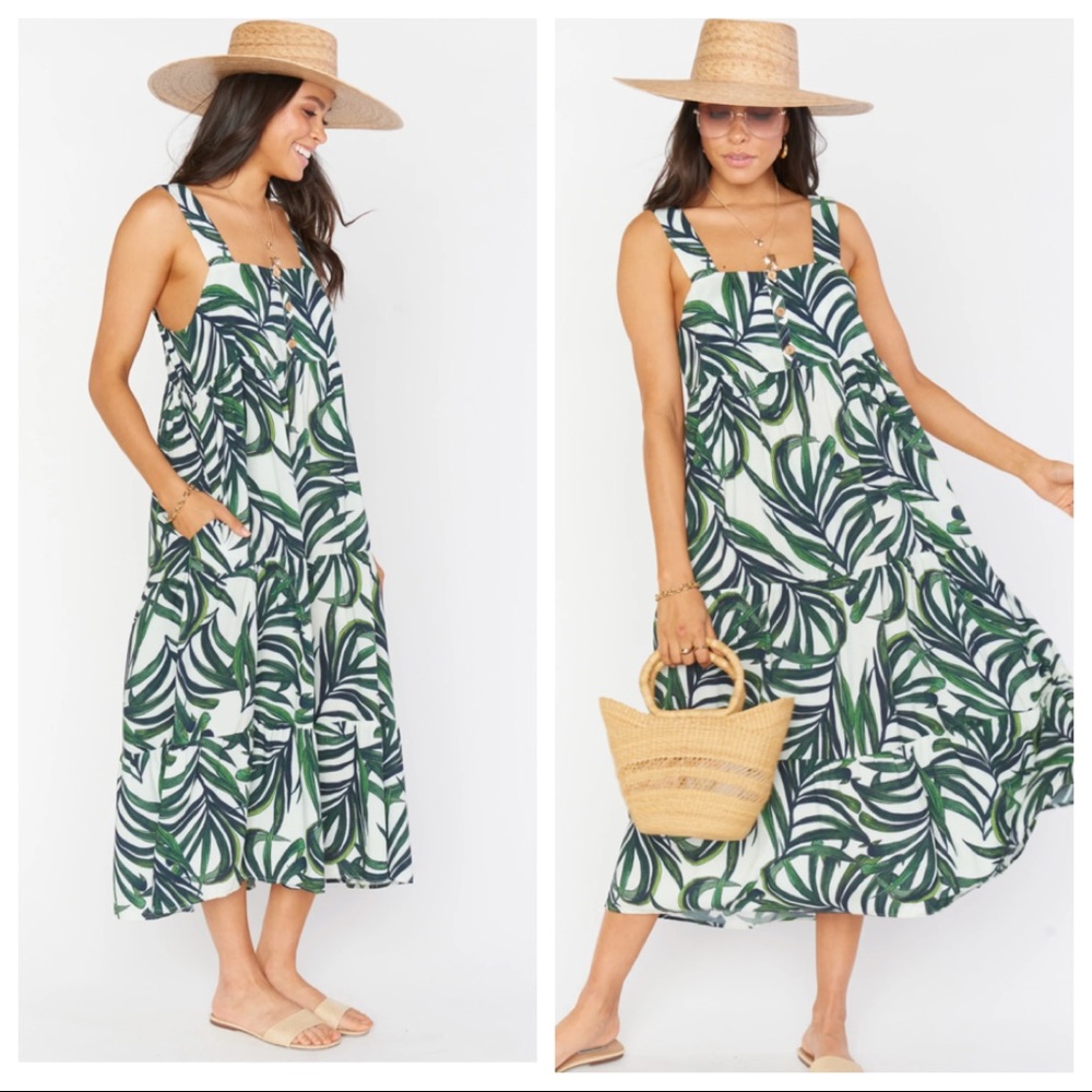 NWOT Show Me Your Mumu Charlotte MIDI Dress Palm M